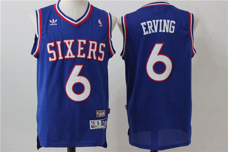 Men Philadelphia 76ers #6 Erving Blue Adidas NBA Jersey->philadelphia 76ers->NBA Jersey